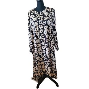 House Of Lancry XXL Silky Maxi‎ Dress Asymetrical Hem Modest Feminine